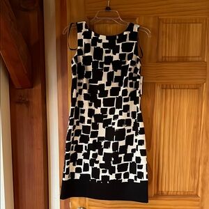 AB Studio Black and White Sheath Mini Dress